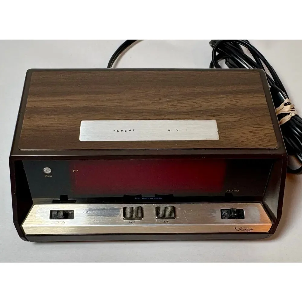 Vintage 1970s Sears Tradition 47198 Red LED Digital Alarm Clock - WORKS